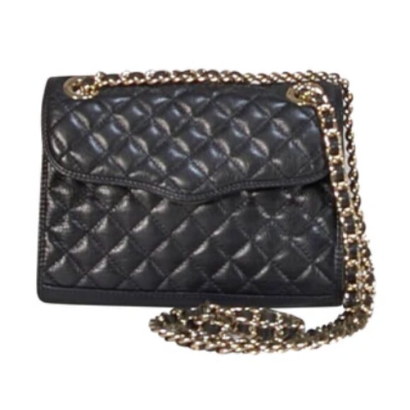 Rebecca Minkoff Black Quilted Leather Adjustable Chain Strap Crossbody bag. - Picture 1 of 10